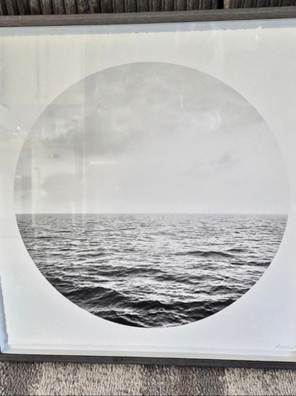 Uttermost Haze Framed Print Black & White Ocean Photography